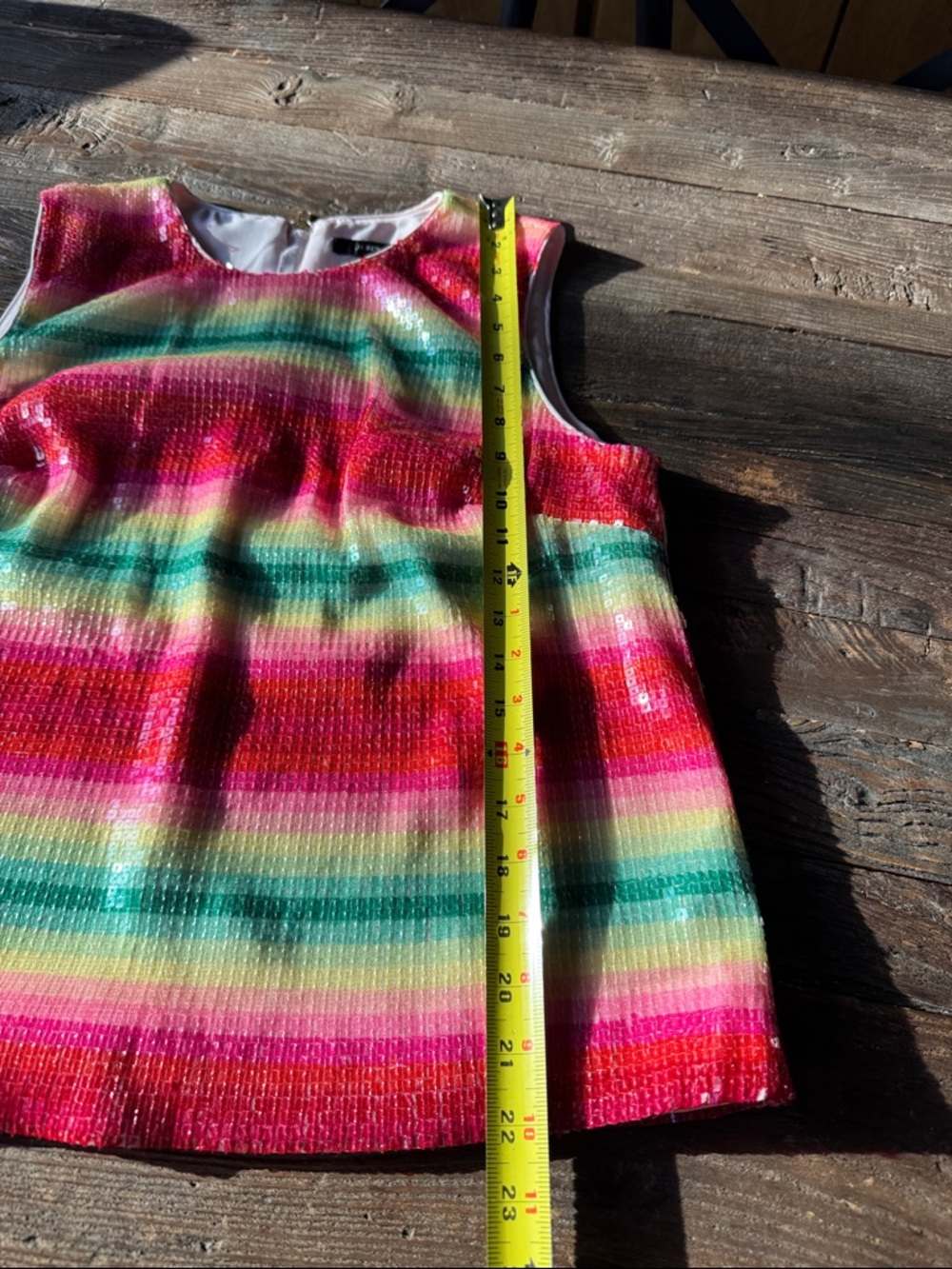 J.Crew watermelon stripe fully sequined sleeveless summer top EUC small - Picture 10 of 11